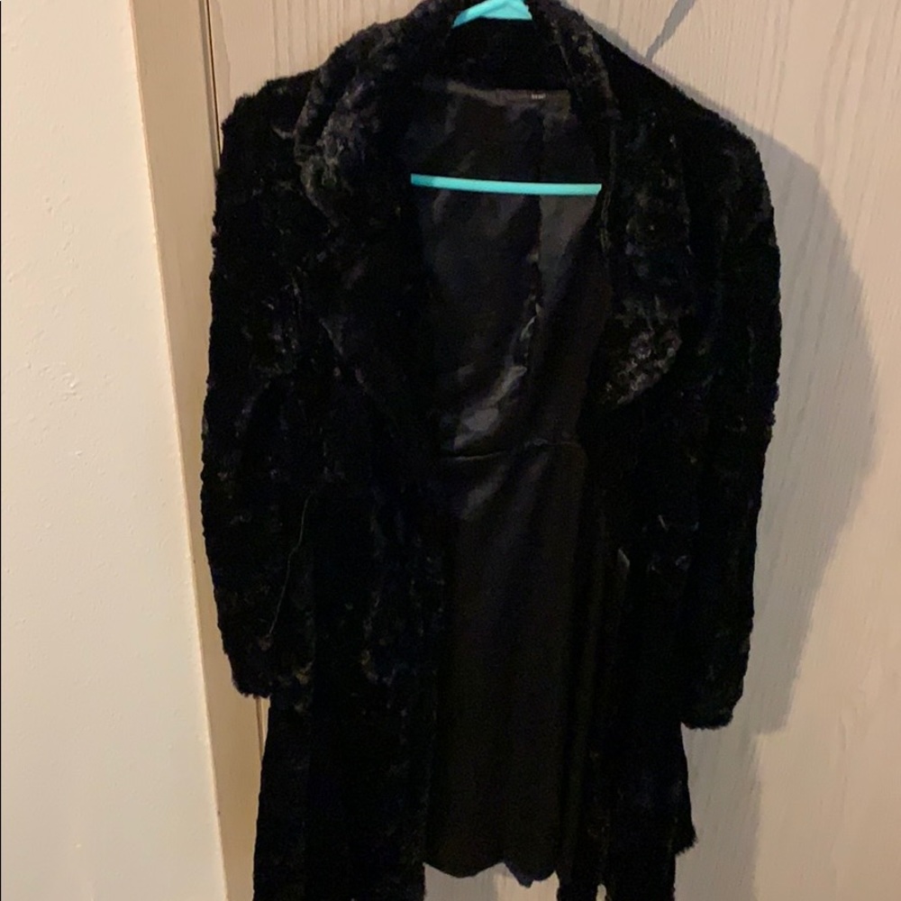 Soft furry black coat